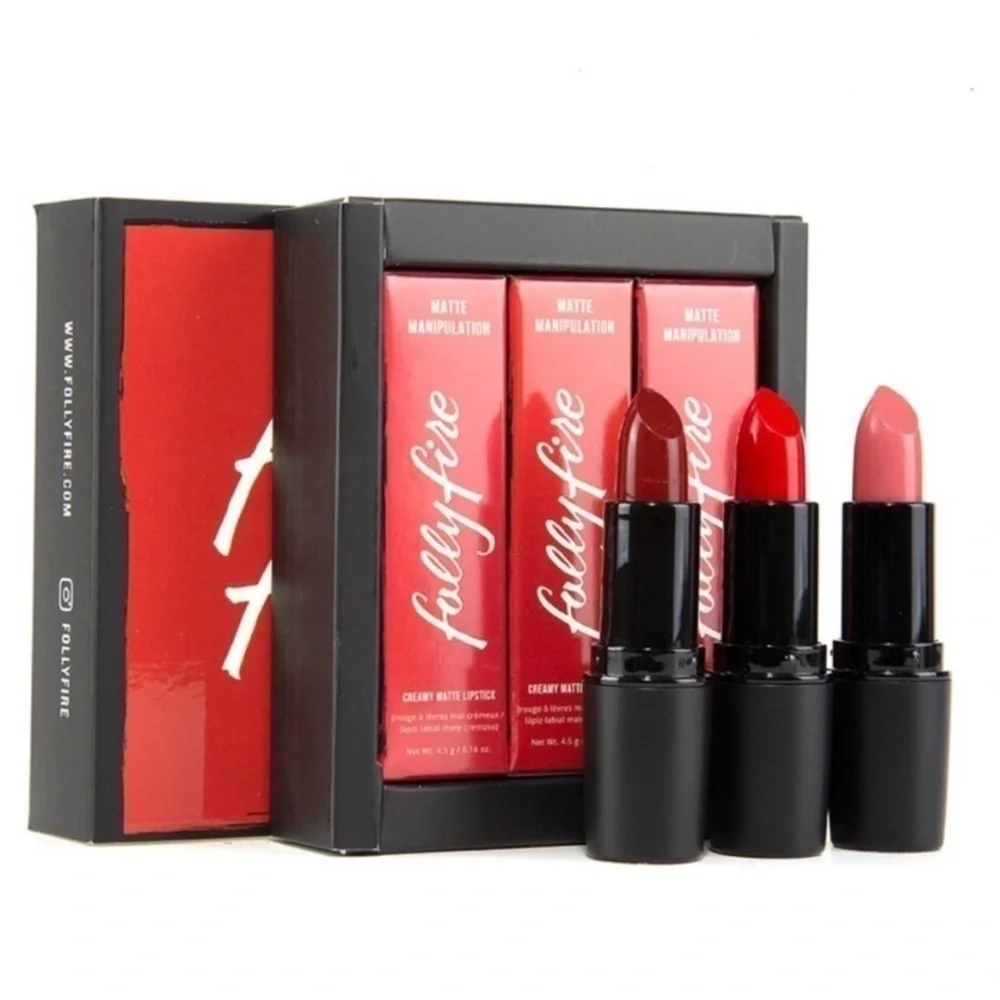 FOLLY FIRE | MATTE MANIPULATION TRIO LIPSTICKS
